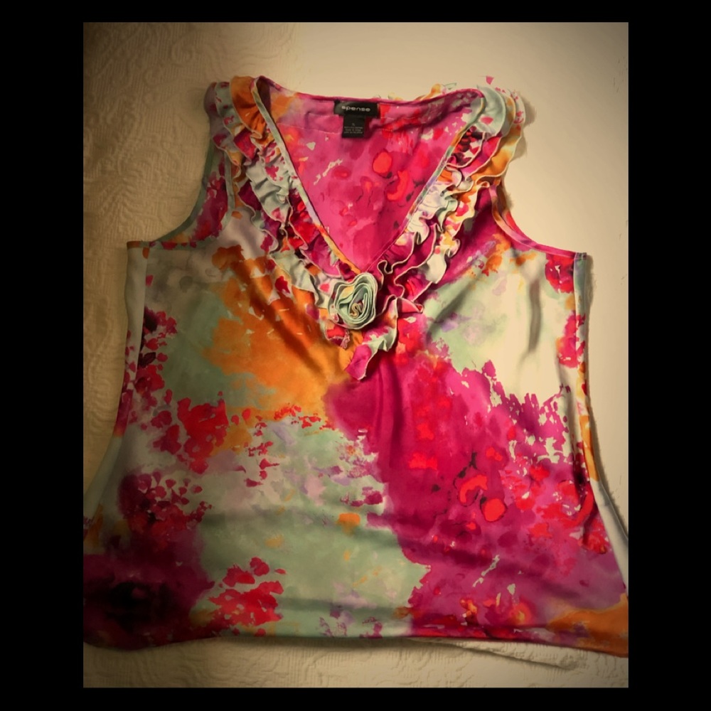 Spense ruffle neck top xl